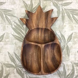 Wood Pineapple Shape Decor tray jewelry NEW